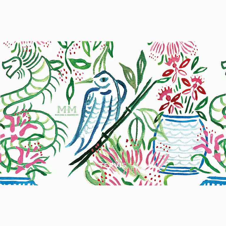 Alternative view of Mahjong & Magnolias® - Painted Bird
