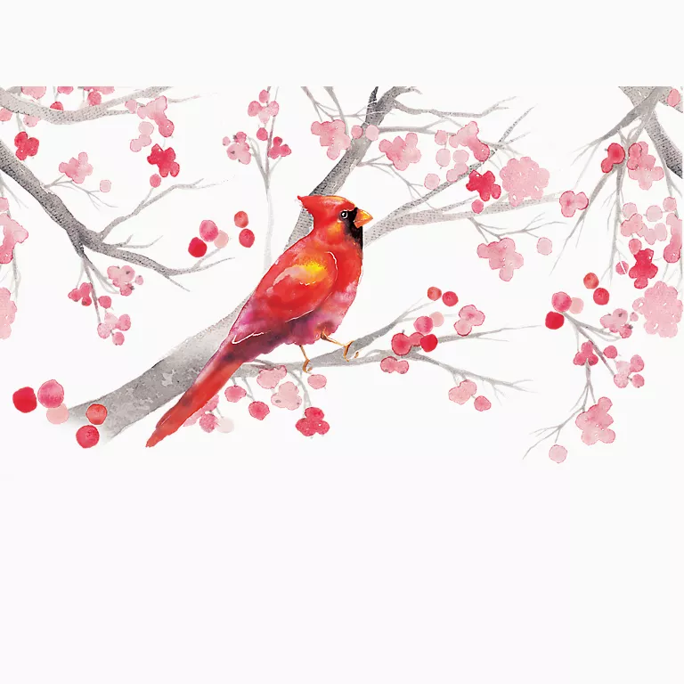 Cardinal and Berry Branches - Image 5